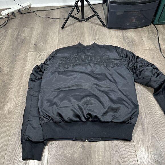 Adidas Originals x Run DMC Bomber Jacket Black Red Lining Men's Size Small - Picture 6 of 7